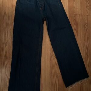 Dark Denim Wide-Leg Jeans